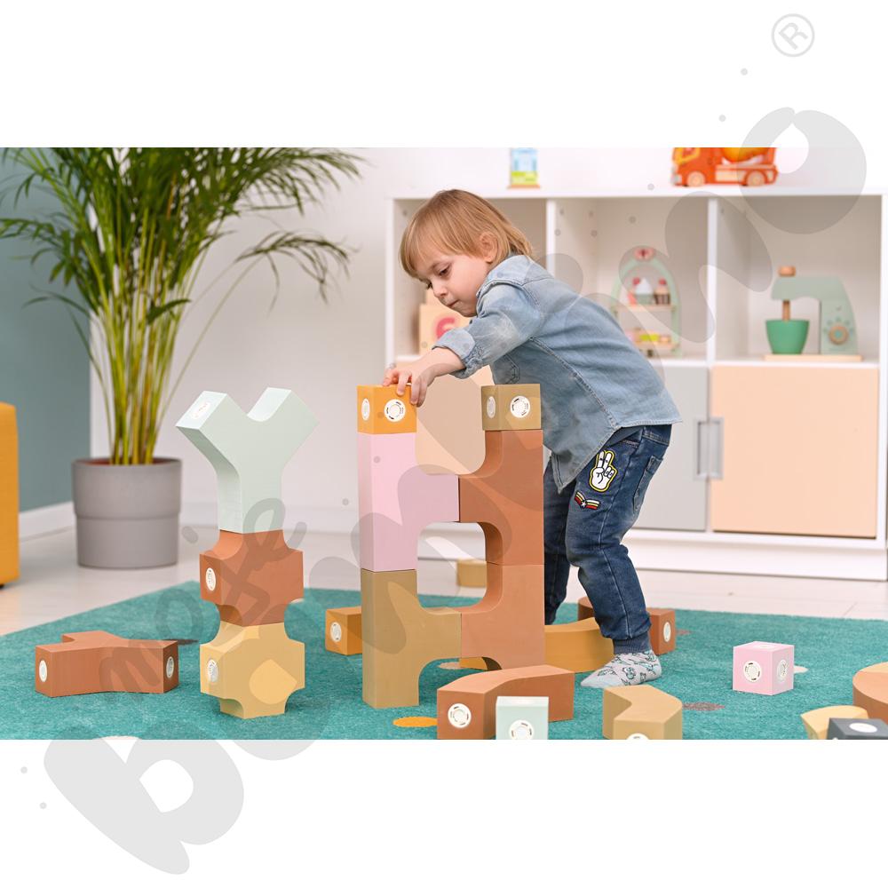 Piankowe klocki magnetyczne Ani, 44 elem.