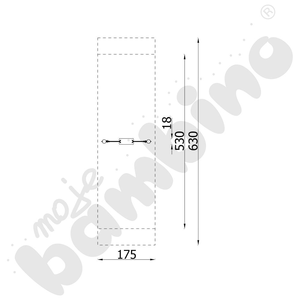 Huśtawka na słupach z zawiesiem prostym