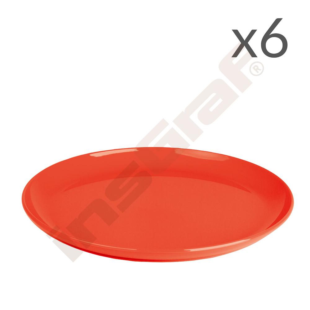 
Teller PC 24 cm, flach, 6er-Set, rot
