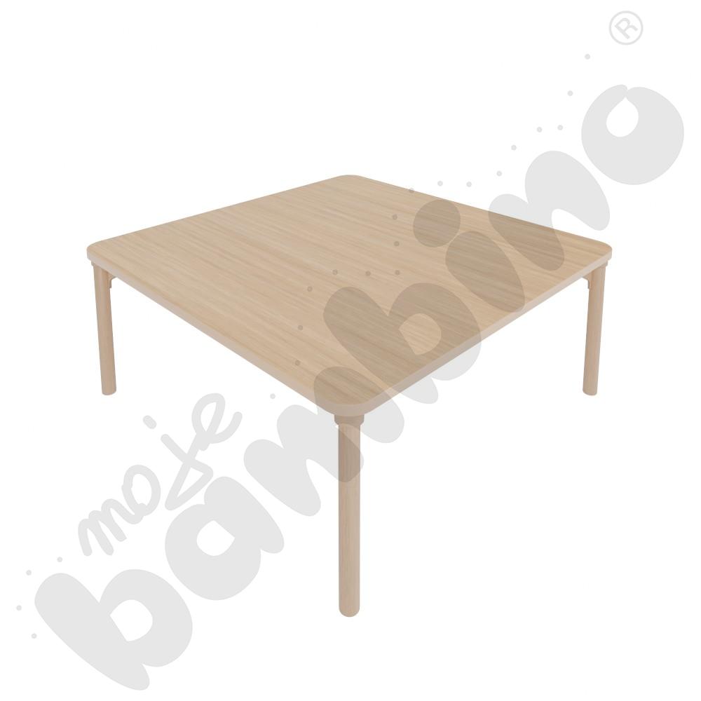 Stół Marcus prostokątny 80 x 120 rozm. 3, stelaż drewniany brzozowy, stopka drewniana, blat HPL klon, narożniki zaokrąglone