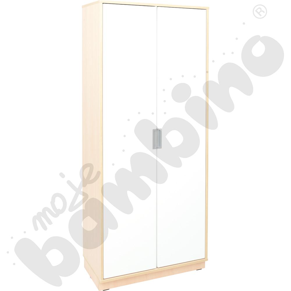 Quadro - szafa ubraniowa  - biała, w klonowej skrzyni