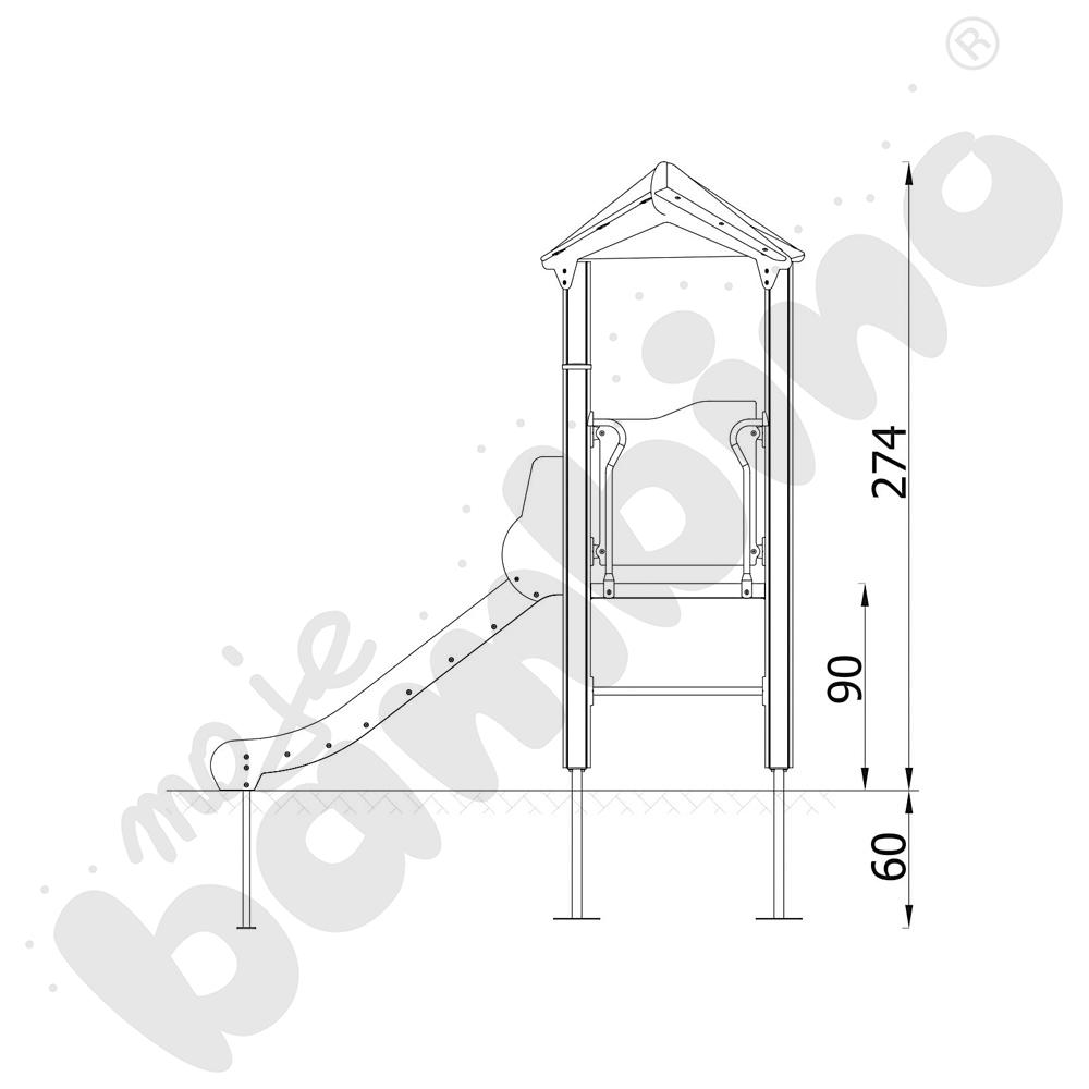 Orbis - wieża 1, drewniane słupy