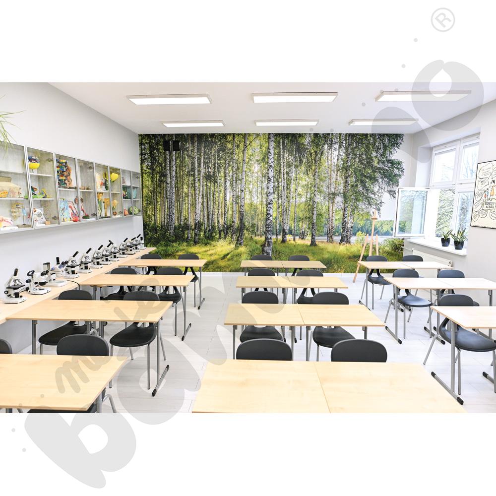 Stół T 70 x 50 rozm. 6, 1-os., stelaż aluminium, blat klon 375, obrzeże ABS, narożniki proste