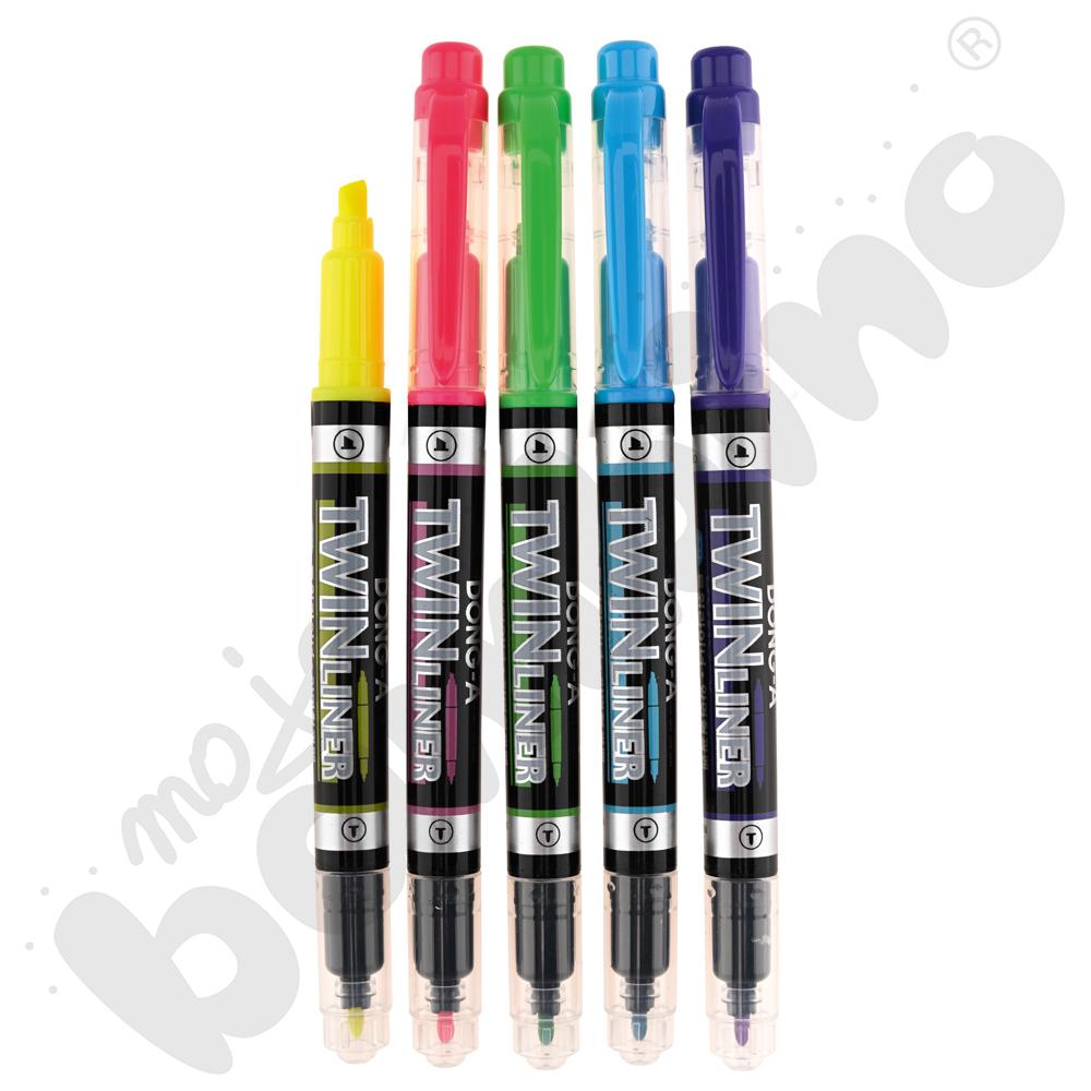 Zakreślacze dwustronne, 5 kol.