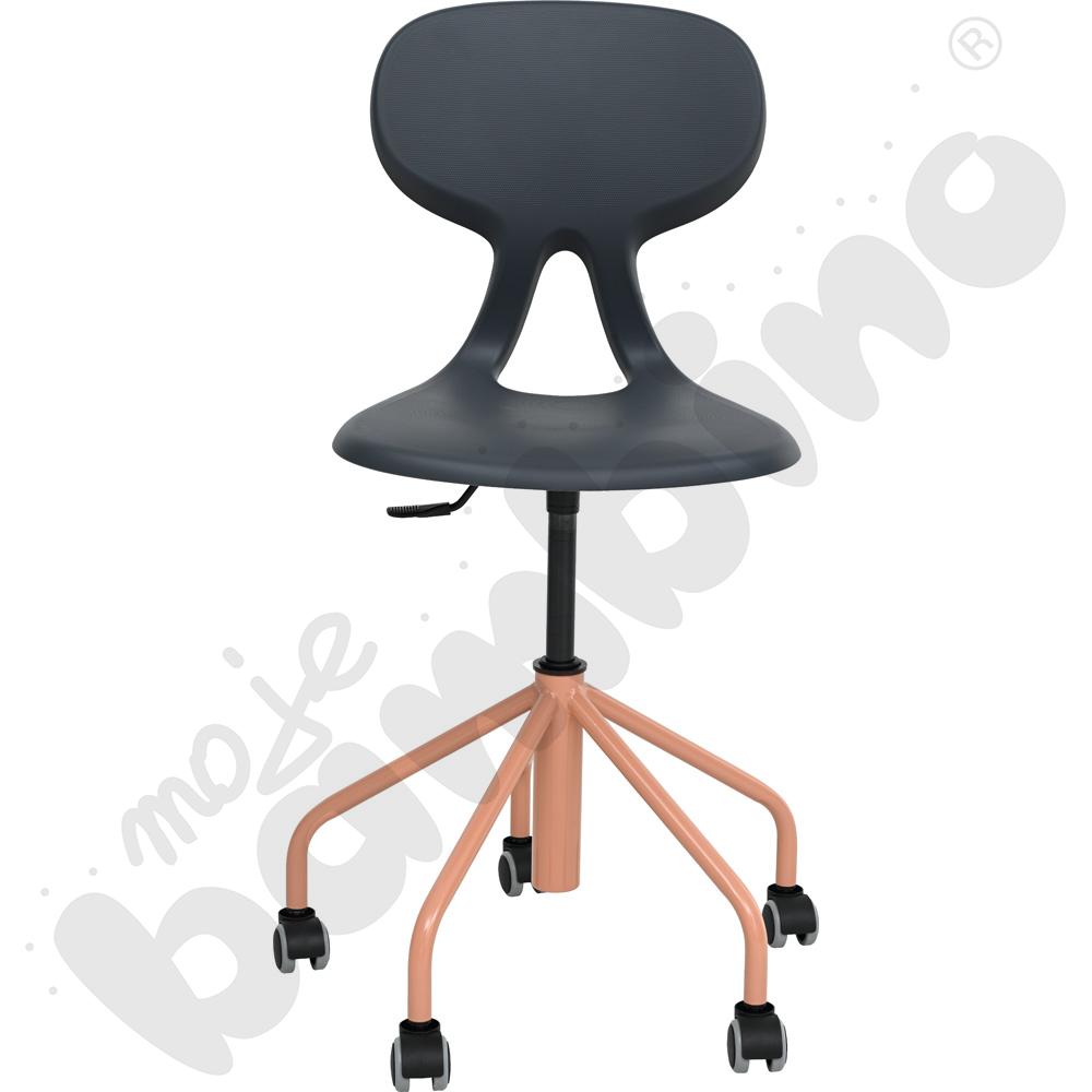 Krzesło obrotowe Piano - szaro-łososiowe