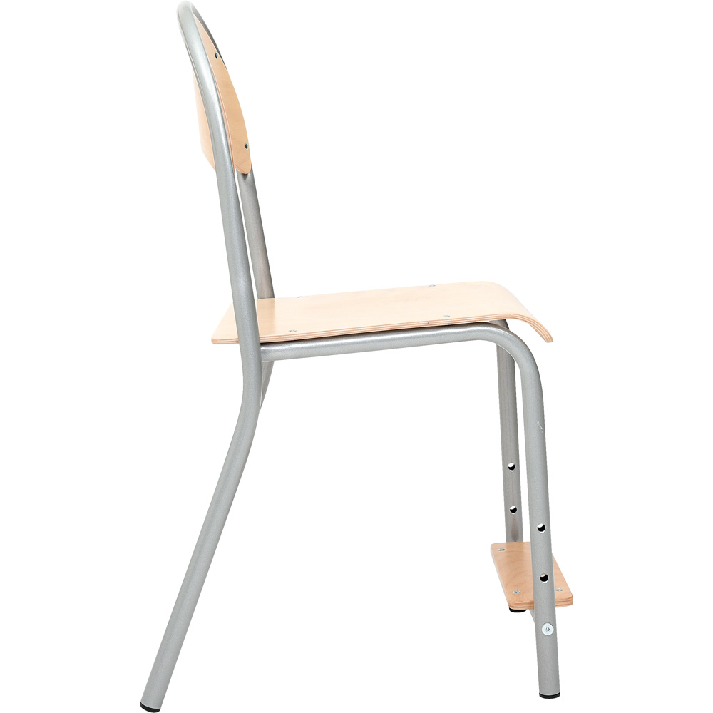 Stolička P s podnožkou veľ. 6, výška 46 cm - k stolom 76 cm, strieborná