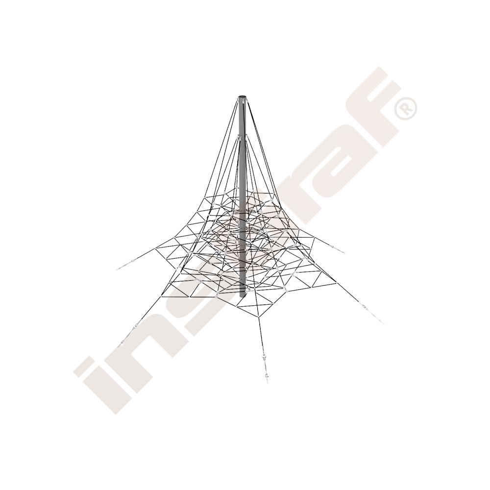 Seil-Pyramide, spitz, schwarz-grau