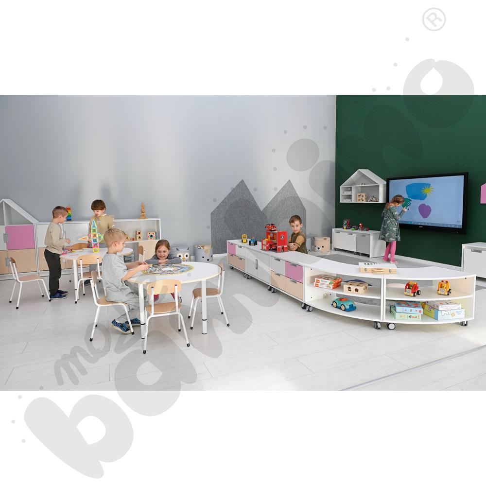 Quadro - szafka 1/8 koła S na nóżkach, biała