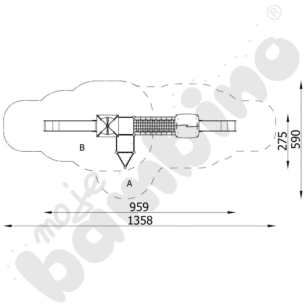Orbis - wieża 18, drewniane słupy