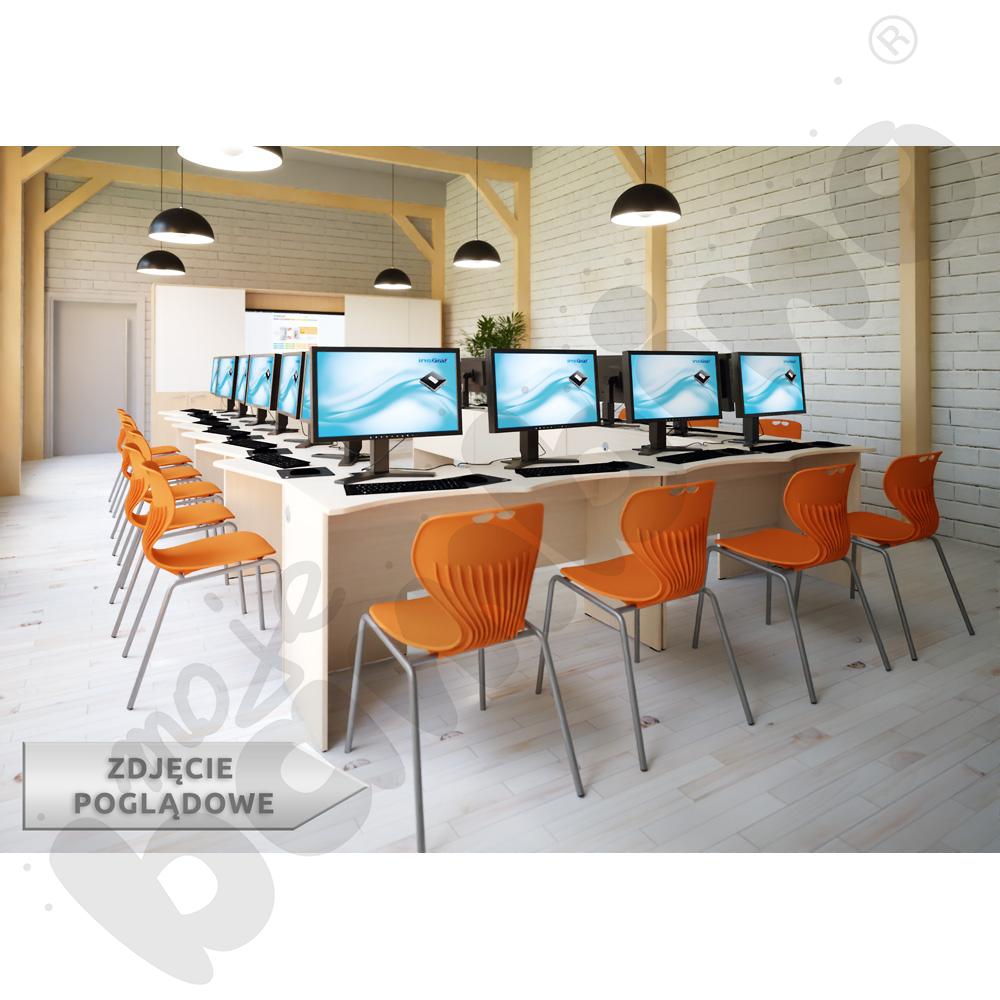 SmartLab – kompleksowa pracownia terminalowa na 24 stanowiska – krzesła pomarańczowe