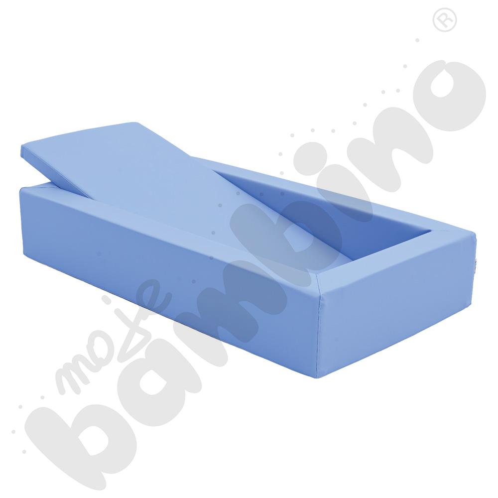 Jasnoniebieskie łóżeczko piankowe z materacem