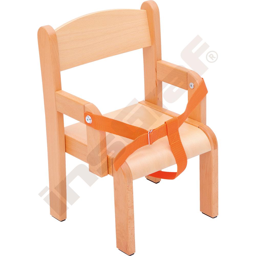 Stolička Krištof s bezpečnostným pásom - výška 21 cm - k stolom 40 cm, plastová koncovka