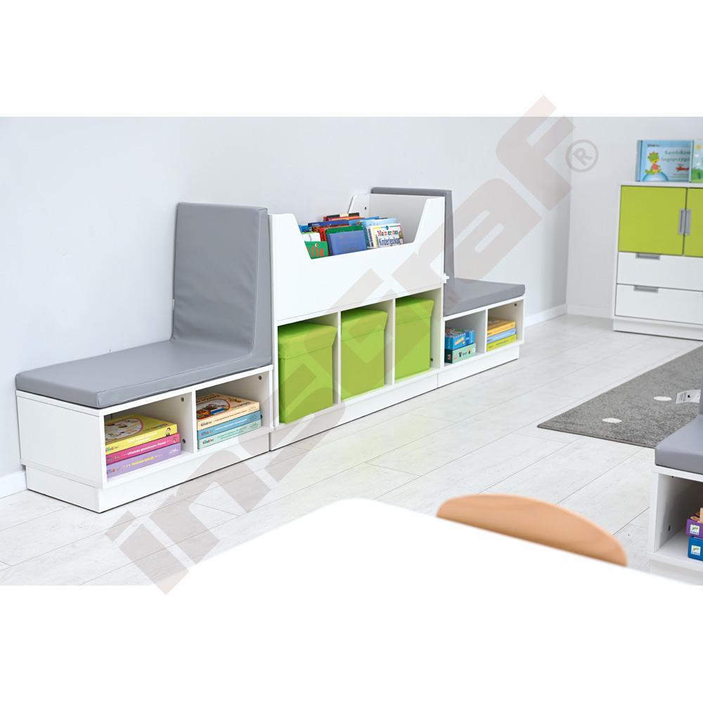 Quadro - nízká skříňka se sedákem, bílá