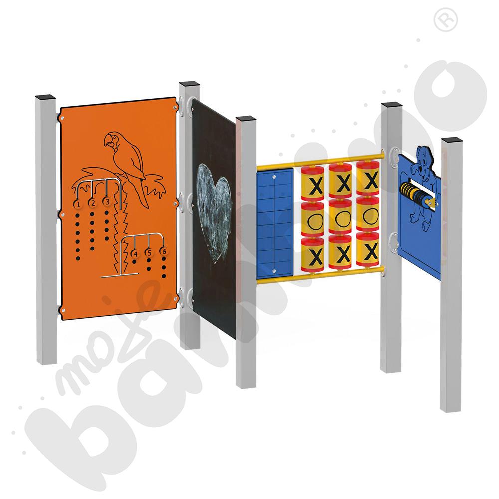 Zestaw tablic edukacyjnych, metalowe słupy