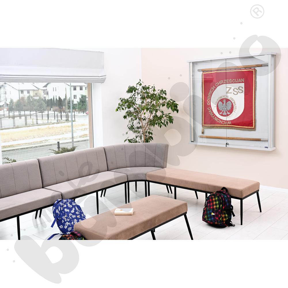 Ławka z oparciem Xena szarobrązowa