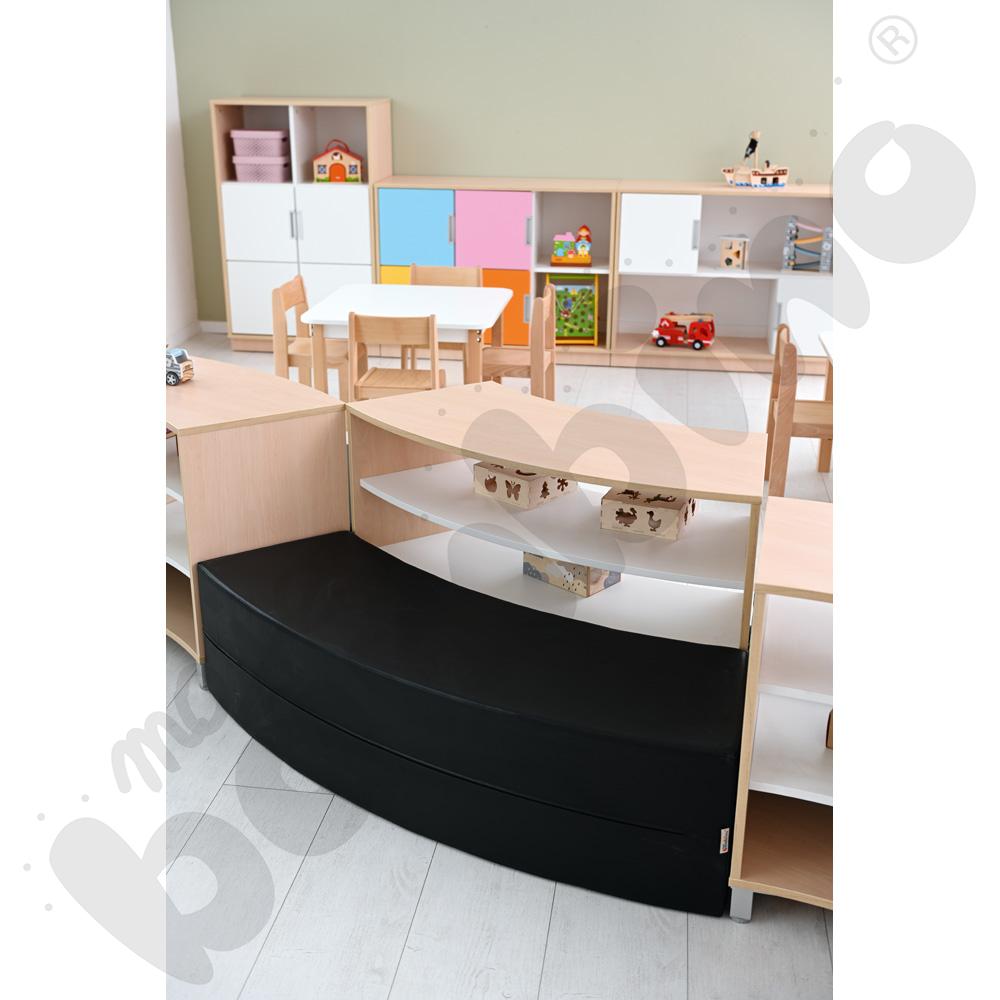 Siedzisko Paolo długie, czarne