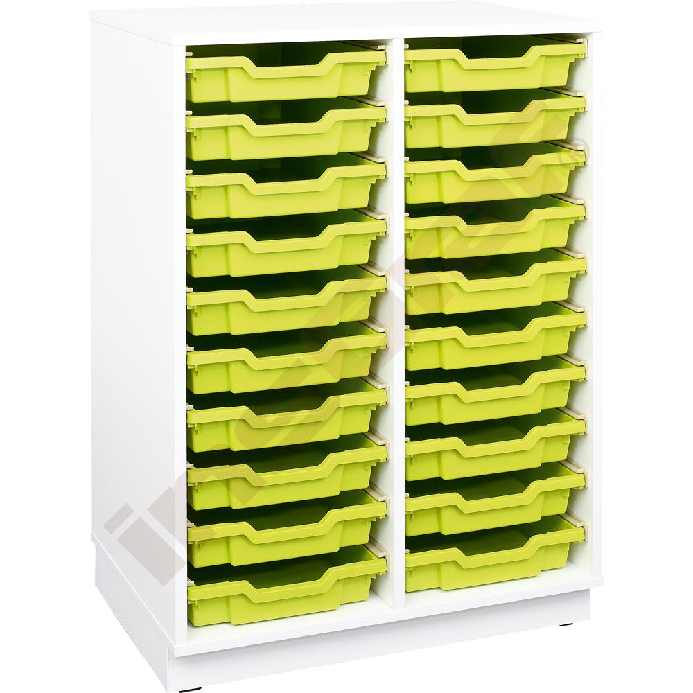 Quadro - skříňka M+ na plastové zásobníky, 2 sloupy - bílá  