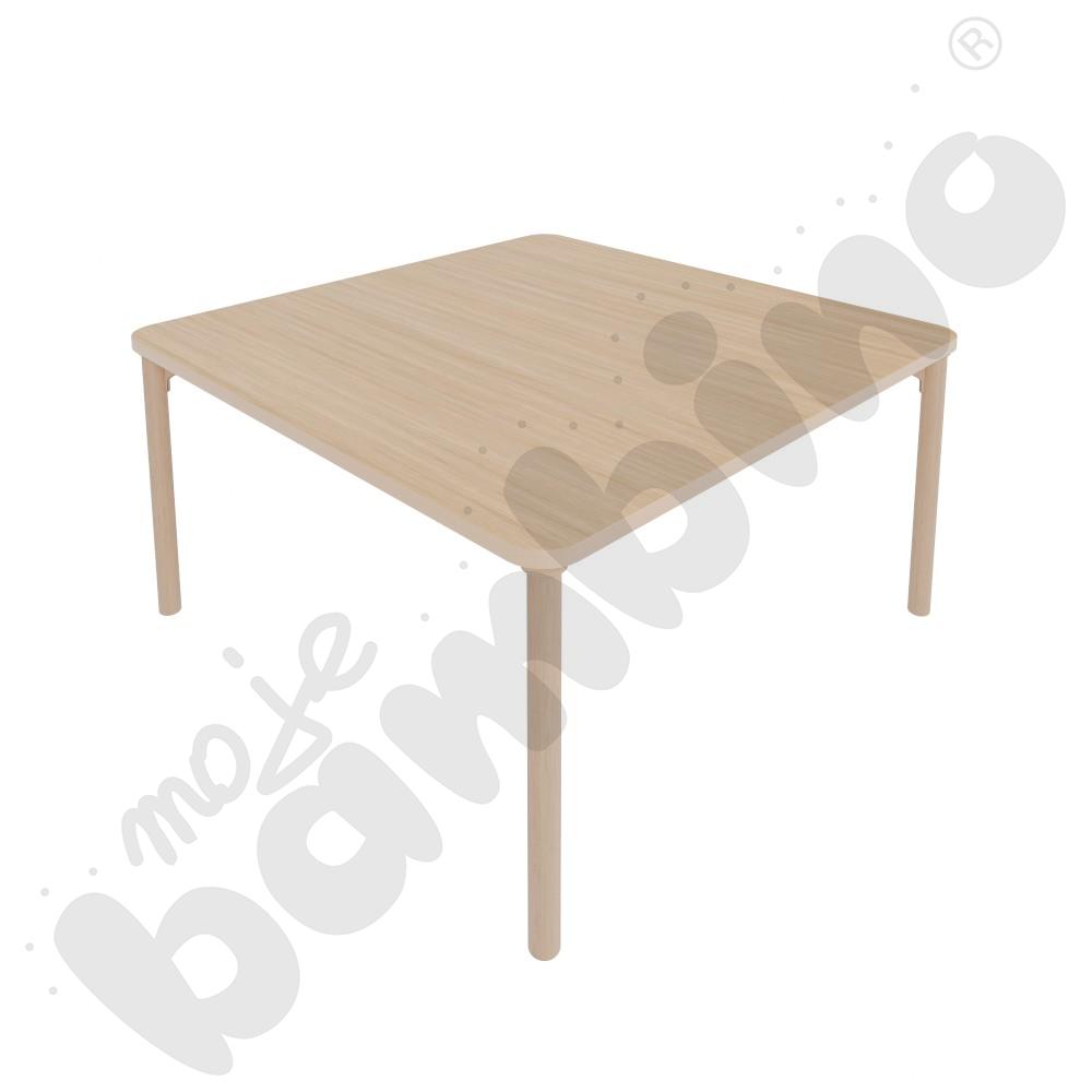 Stół Marcus kwadratowy 80 x80 rozm. 3, stelaż drewniany brzozowy, stopka drewniana, blat klon 375, narożniki zaokrąglone
