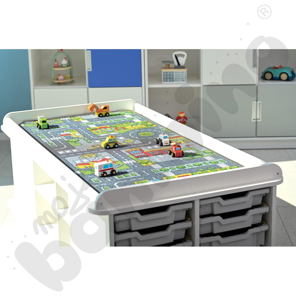 Stolik prostokątny na matę biały