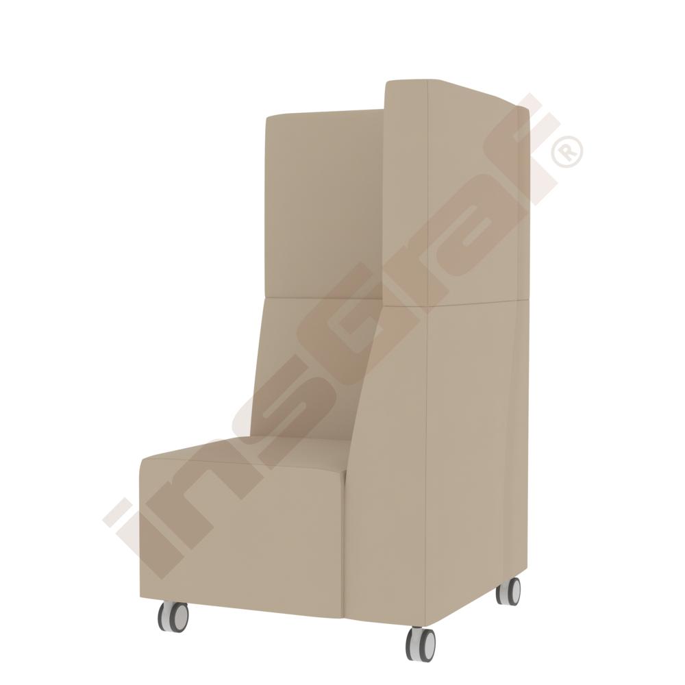 Universum Ecksitz, H 133 cm, mit Rückenlehne, auf Rollen, Bezug MT05