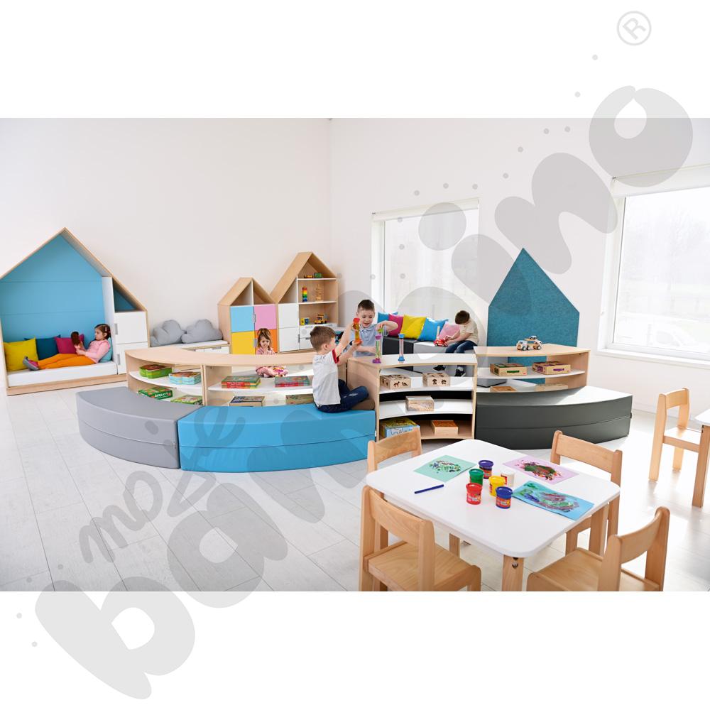 Siedzisko Paolo długie, szare