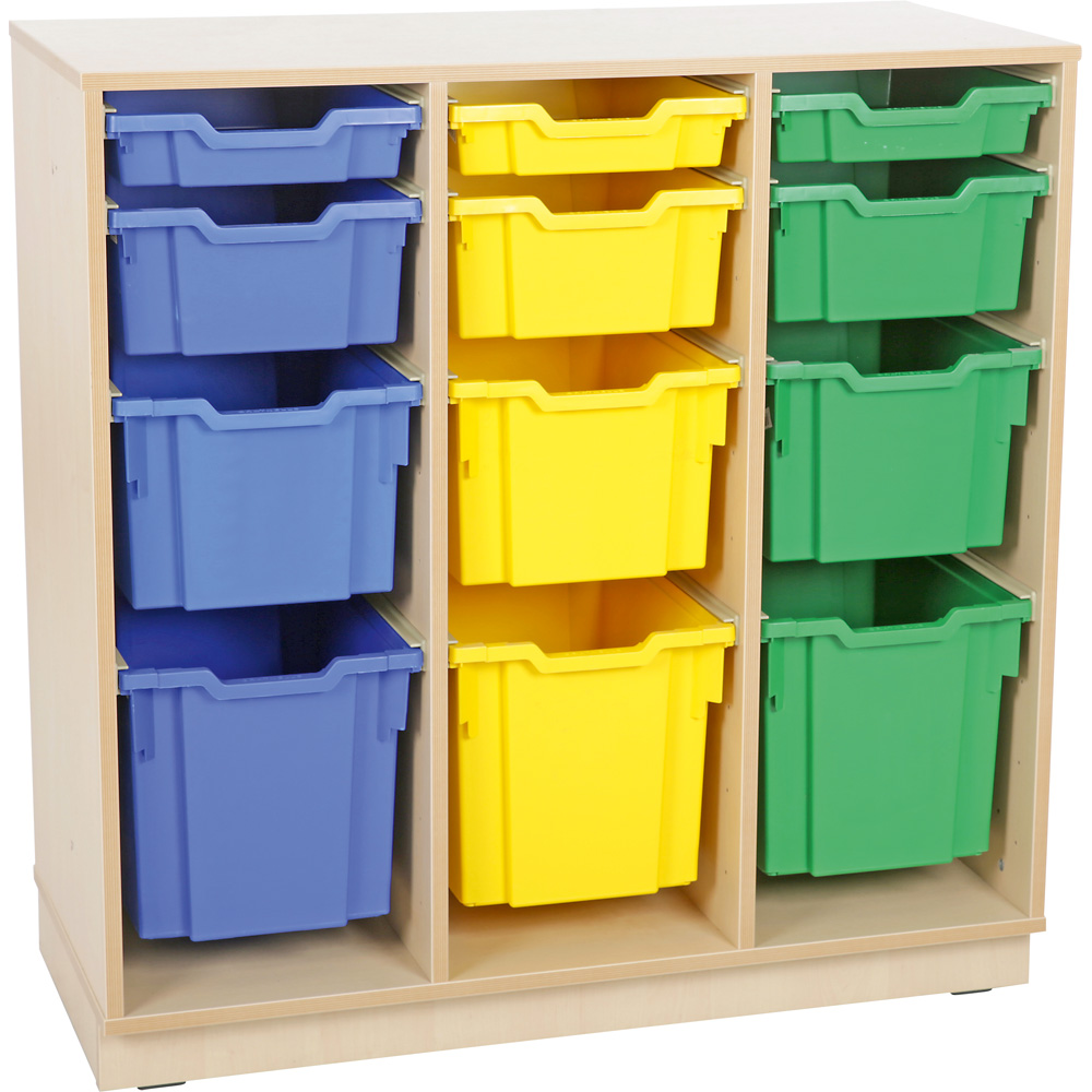 Skrinka Flexi L na plastové, úložné boxy na sokli - 3 priehradky