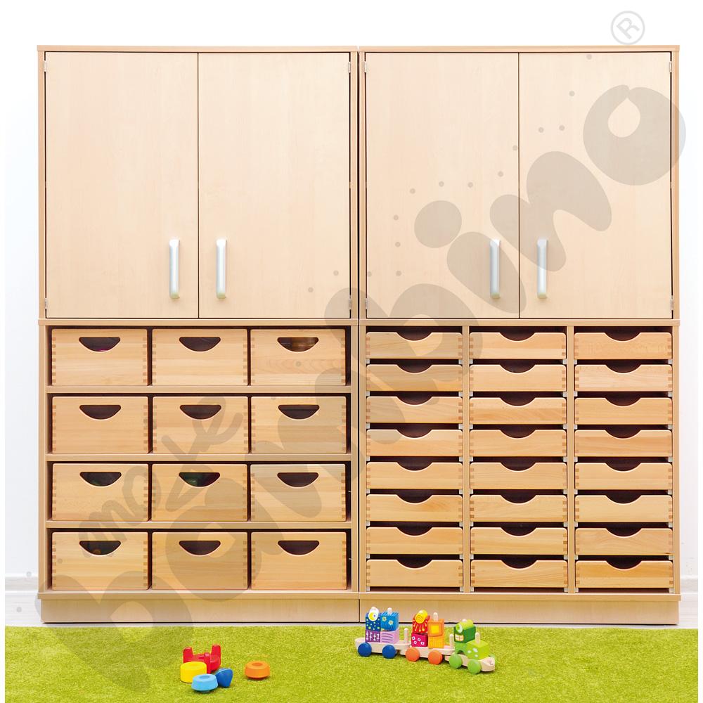 Szafka Flexi D z 3 półkami na cokole, brzoza