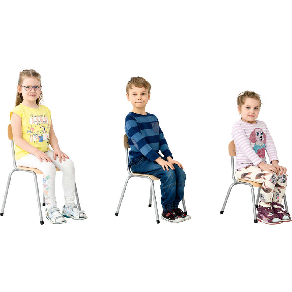 Stolička Bambino veľ. 2 - výška 31 cm - k stolom 53 cm - strieborná