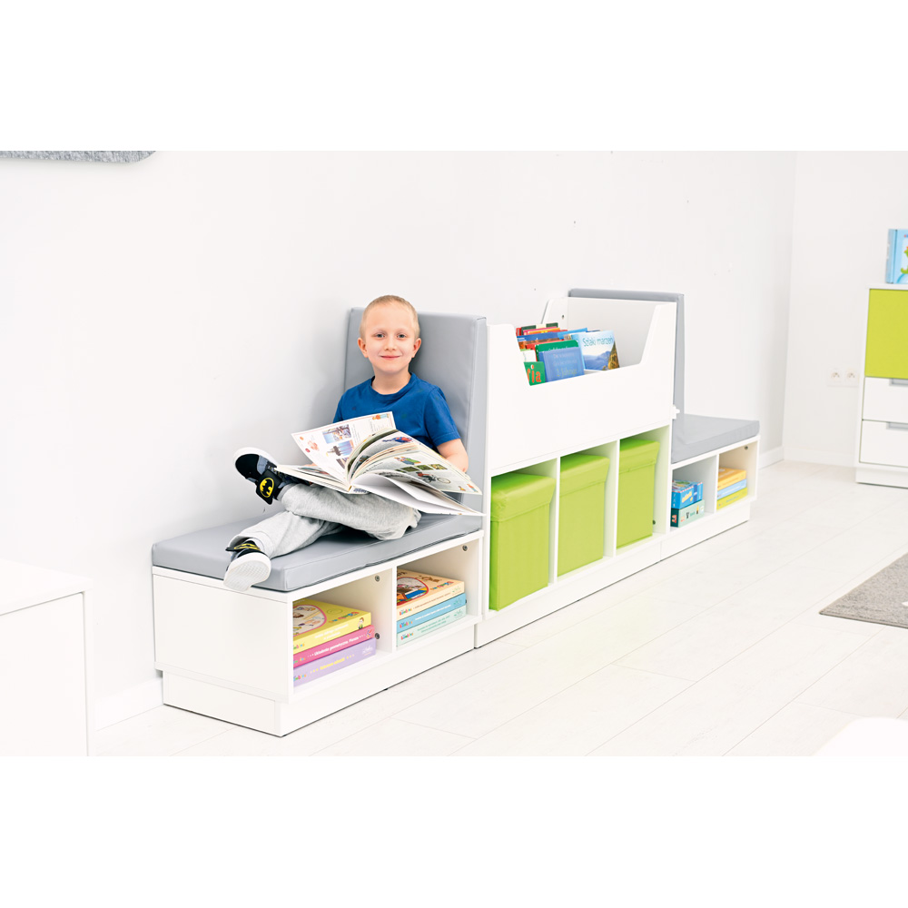 Quadro - knihovnička s 2 predelmi, biela