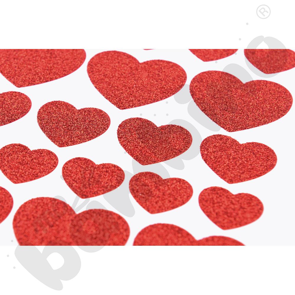 Naklejki brokatowe - serduszka, 146 szt.