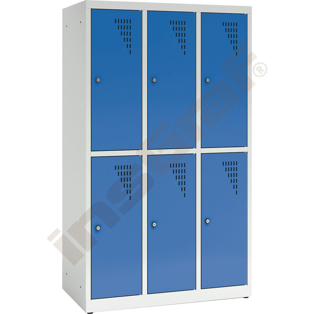 Šatňová skrinka 6 modulov, 150 cm - modré dvierka