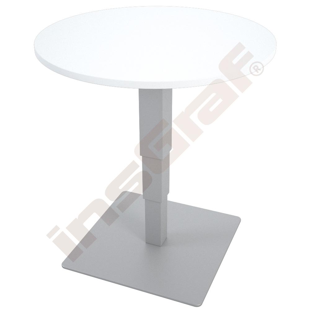 Kulatý stolek 70 cm s elektro regulací výšky - bílý 