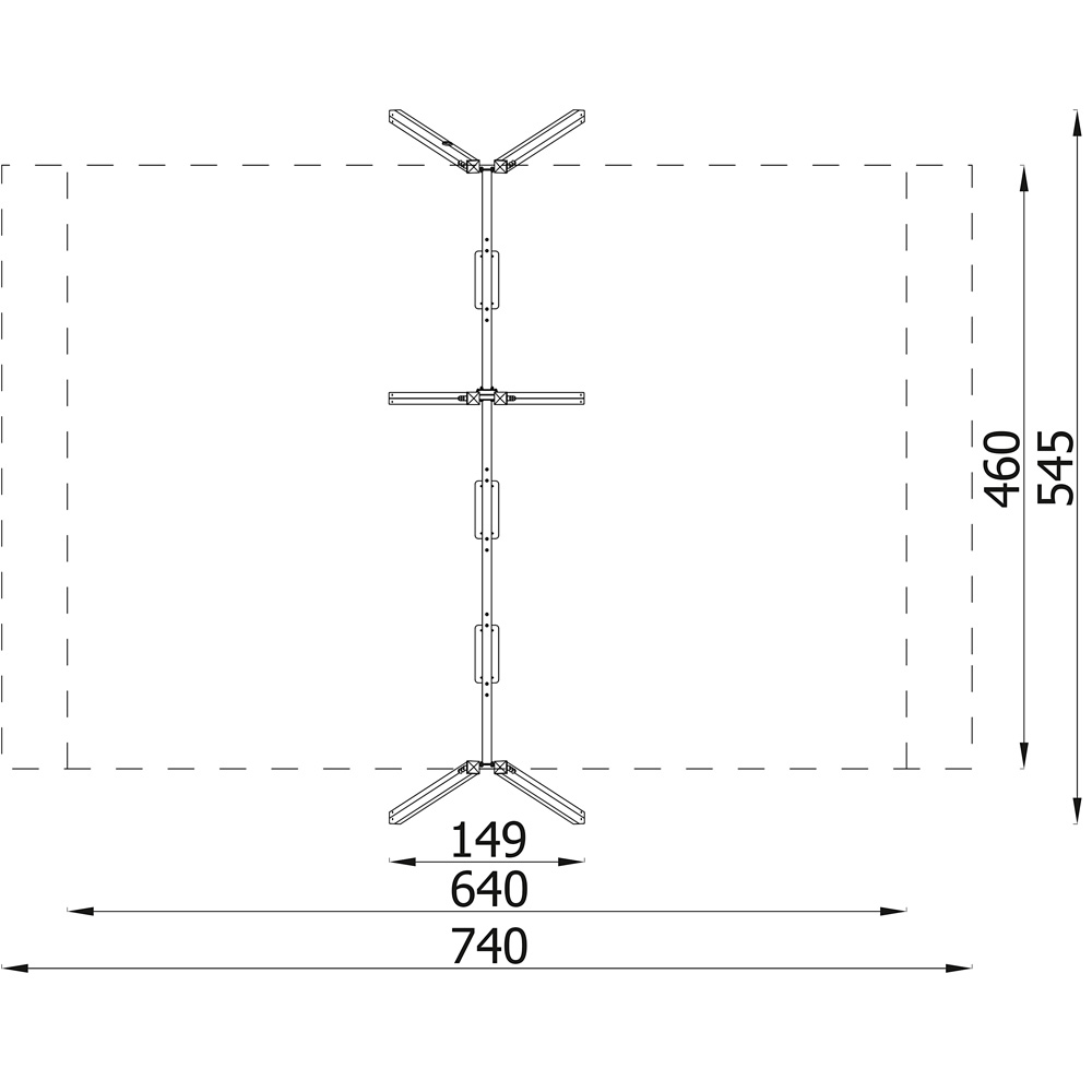 Quadro Simple - konštrukcia pre 3-osobovú drevenú hojdačku