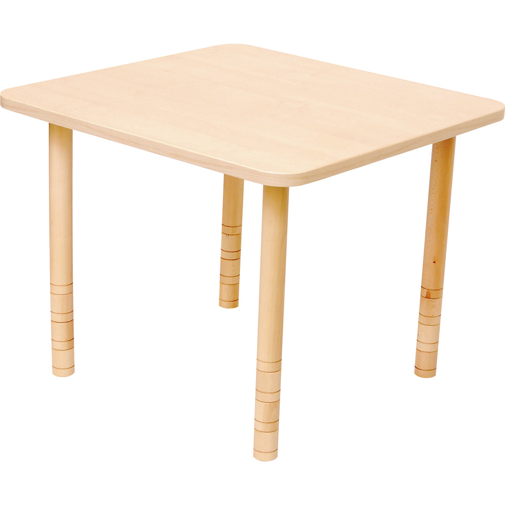 Štvorcový stôl so spevnenou doskou v odtieni breza, reg. výšky 40-59 cm - k stoličkám 21-35 cm (veľ. 0-3)