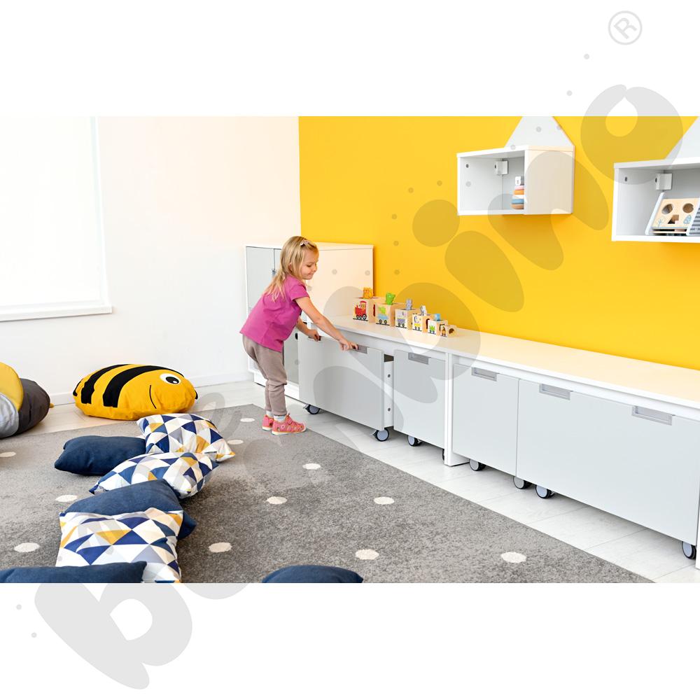 Quadro - ławeczka na 3 małe skrzynie, biała