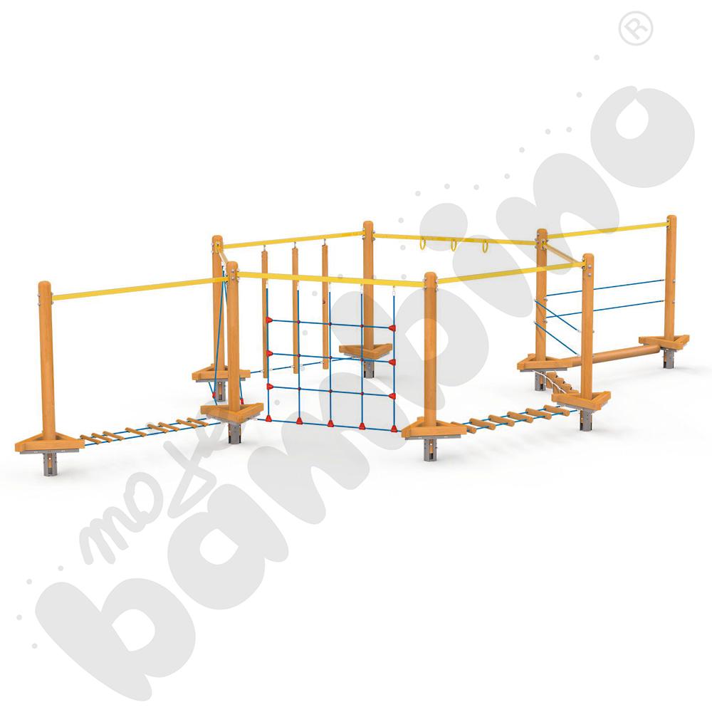 Zestaw Mini park linowy 3, drewniane słupy