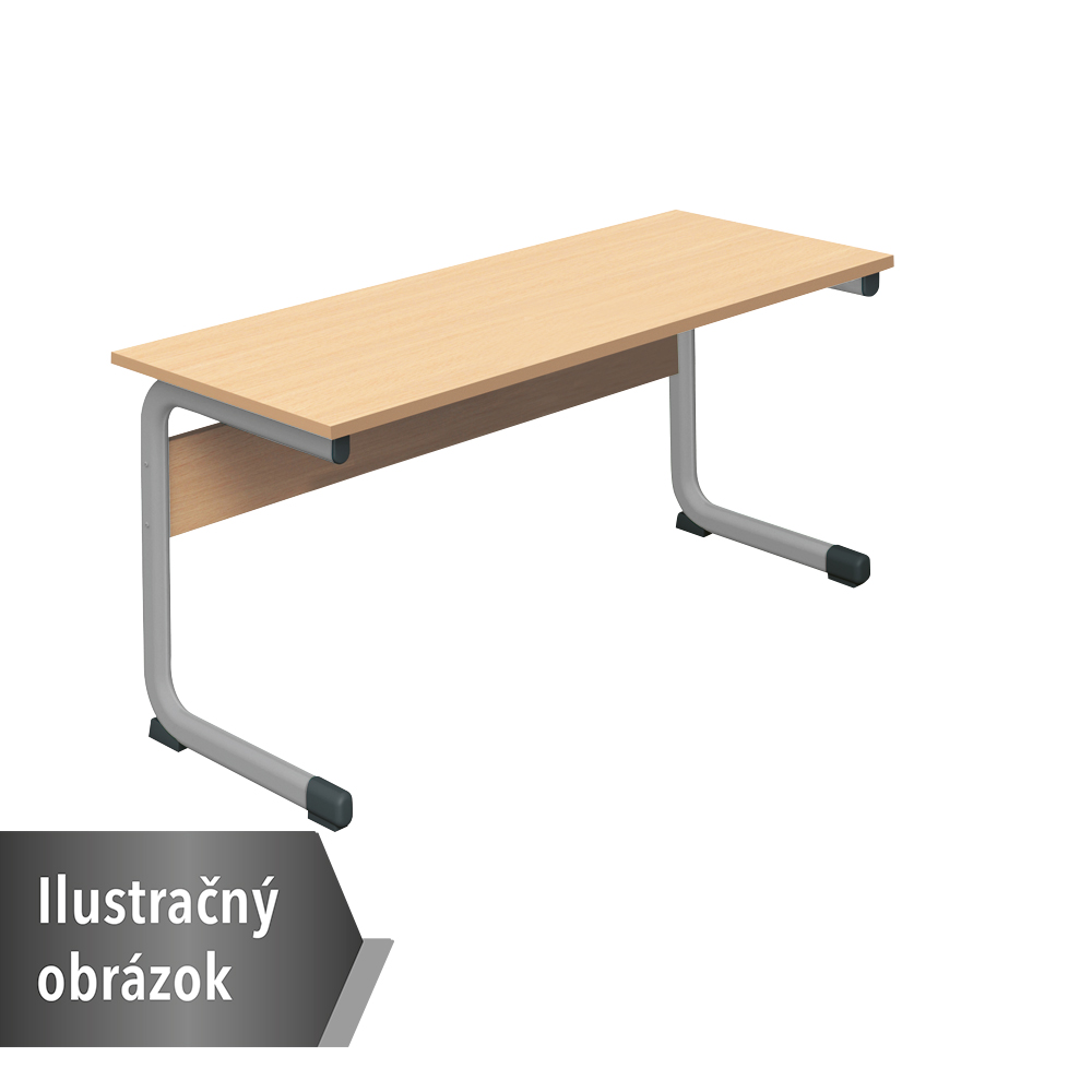 Školská lavica IN-C 130x50 veľ. 6, 2-os., konštrukcia strieborná, doska biela, ABS hrany, klasické rohy