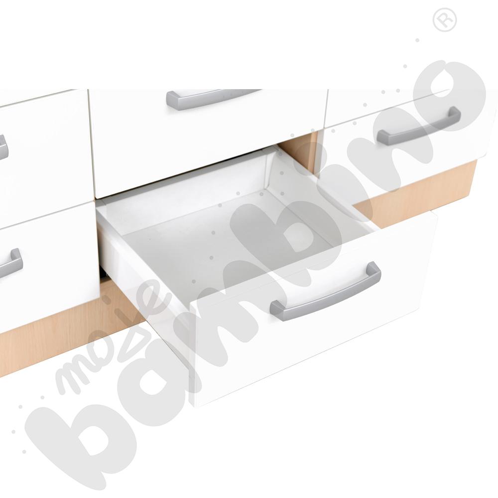 Regał Grande M głęboki z 12 szufladami - klon jasny-biały