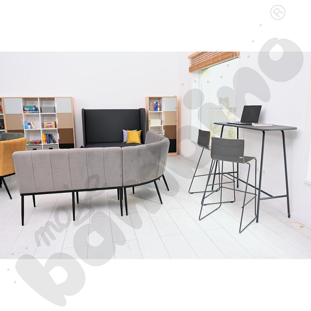 Ławka z oparciem Xena szarobrązowa