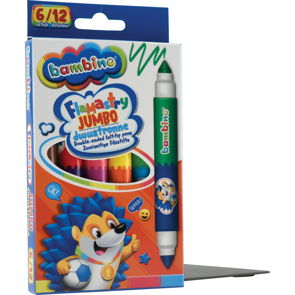 Obojstranné fixky Jumbo BAMBINO, 12 farieb