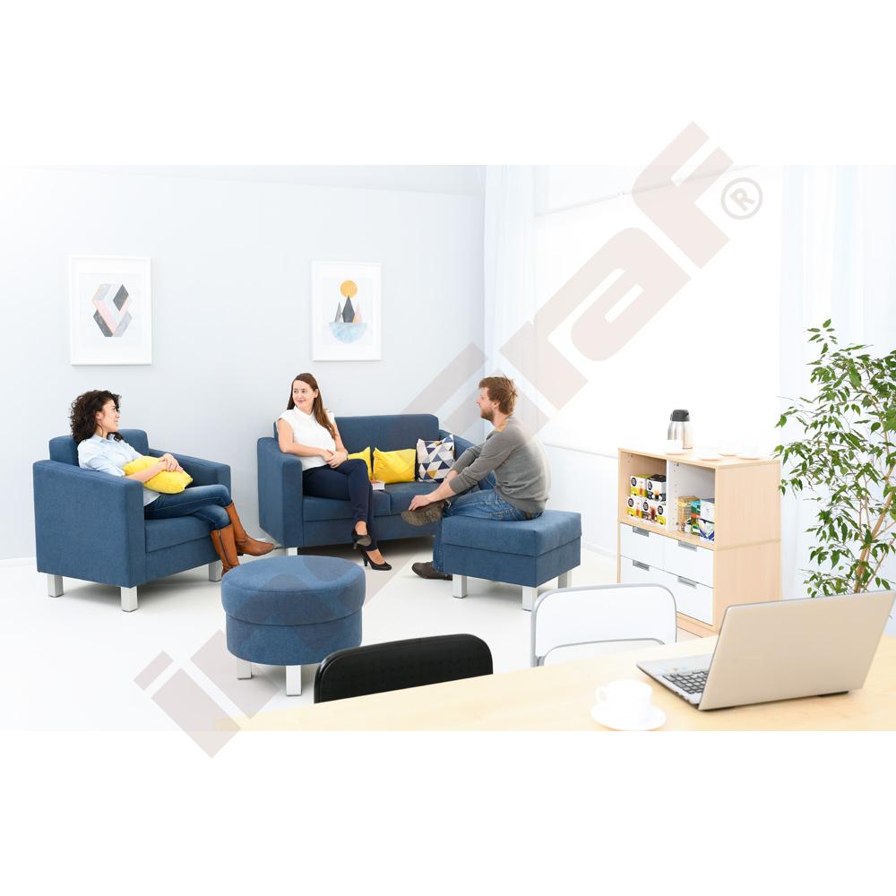 Křeslo Relax modré - čtvercové nožky
