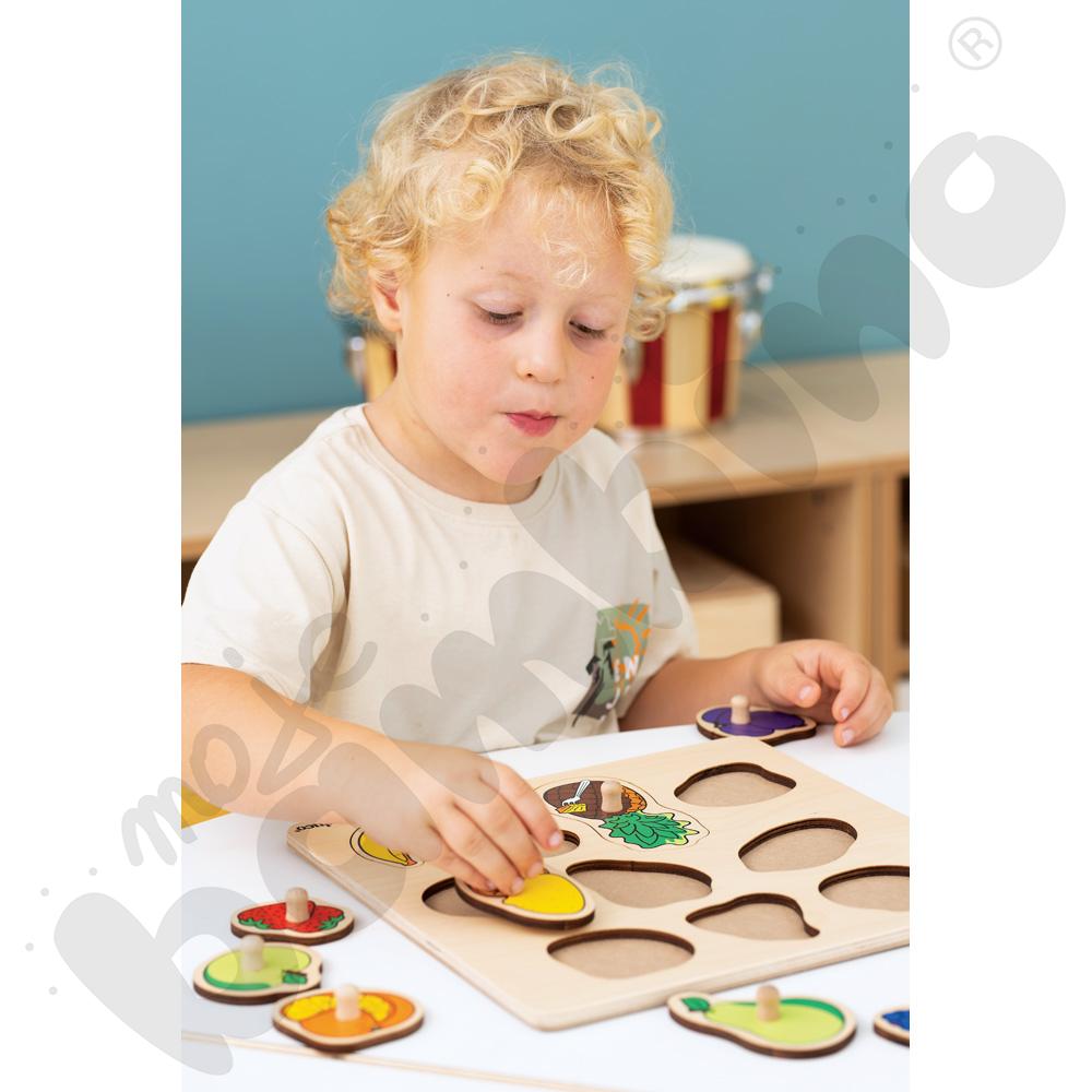 Układanka drewniana - owoce