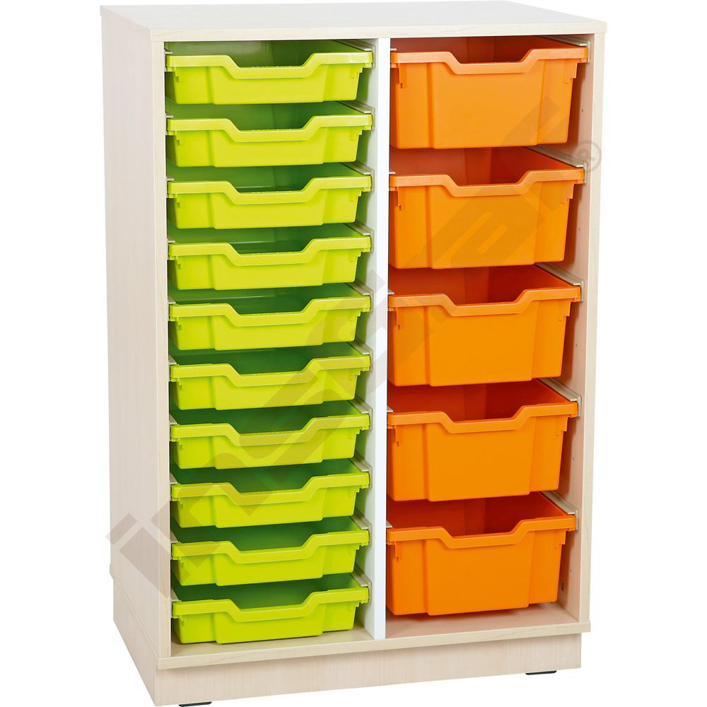 Quadro - skříňka M+ na plastové zásobníky - 2 sloupy - světlý javor