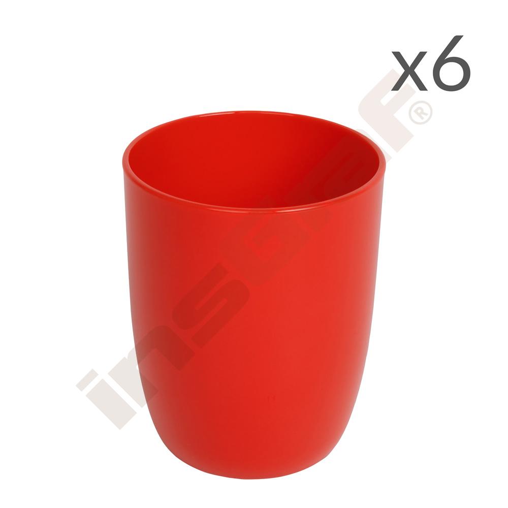 
Trinkbecher PC 300 ml, 6er-Set, rot
