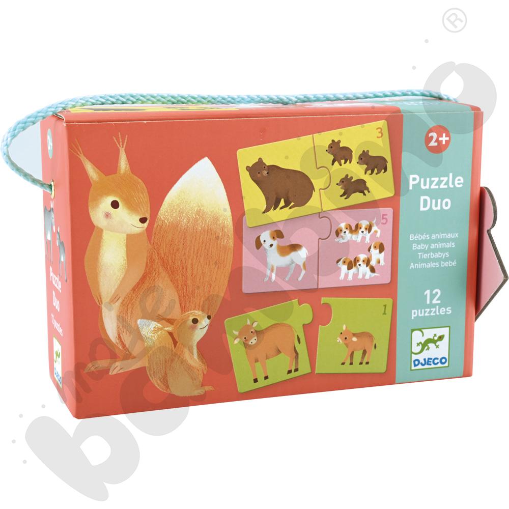 Puzzle duo - zwierzęta i ich młode 