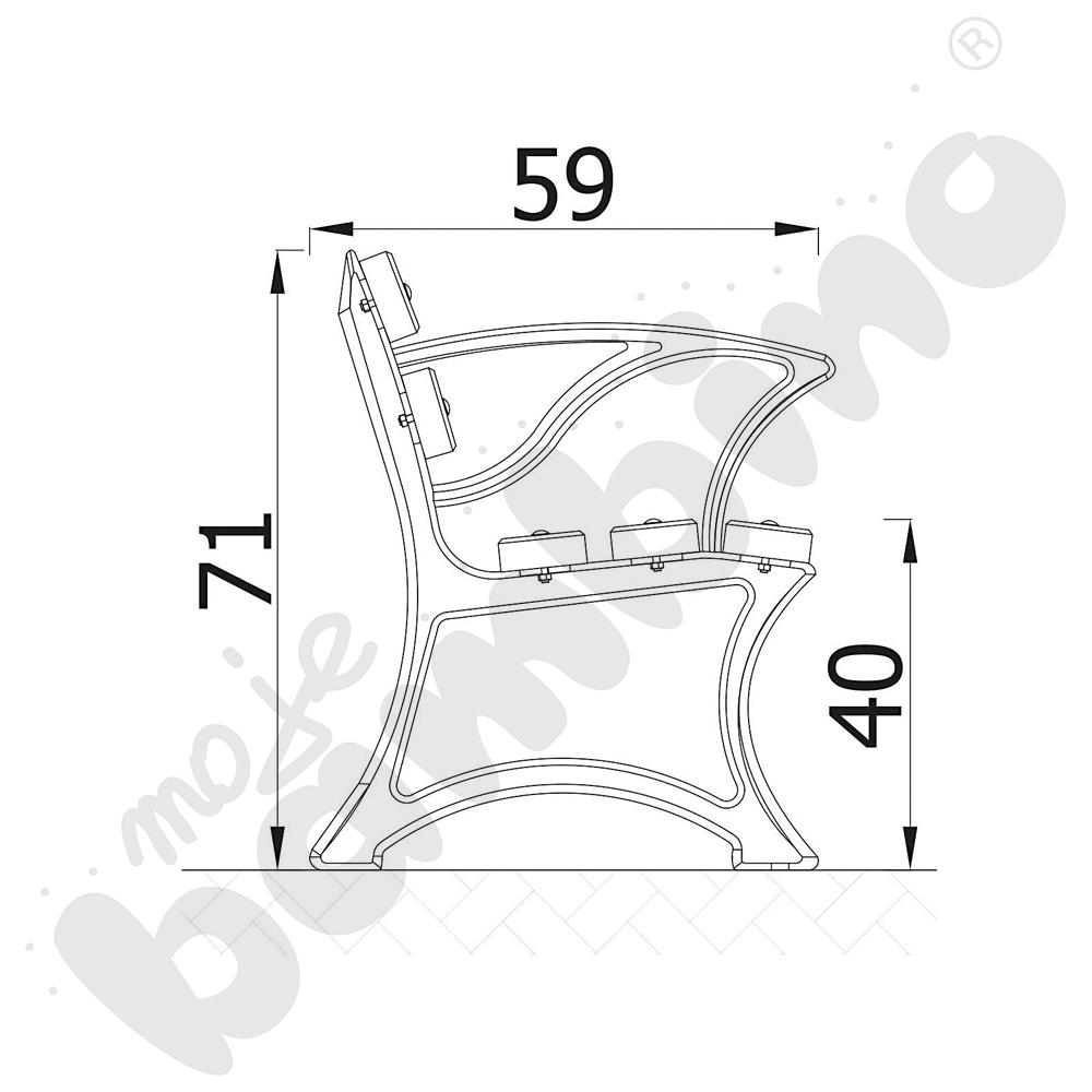Ławka Łódzka z podłokietnikiem, mahoń