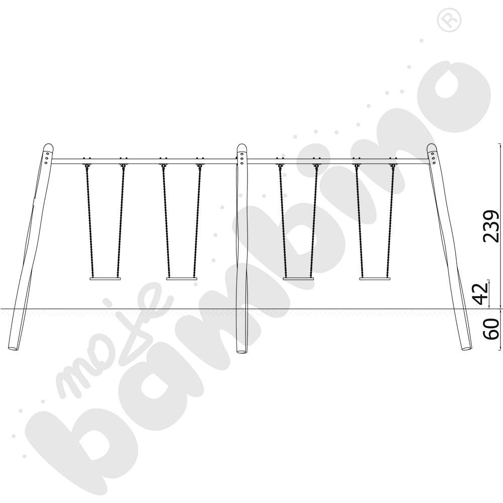 Huśtawka poczwórna Robinio/ bez zawiesi