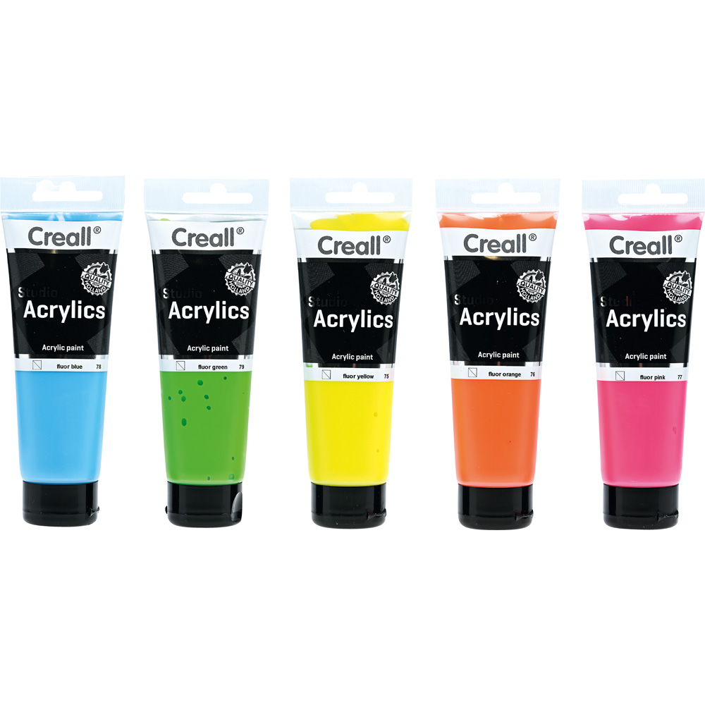 Akrylové farby Fluo 120 ml, 5 farieb