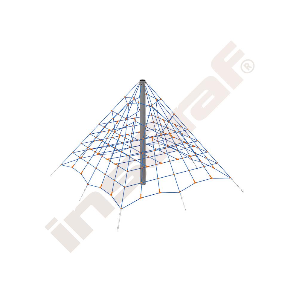 Seil-Pyramide, klein, blau-orange