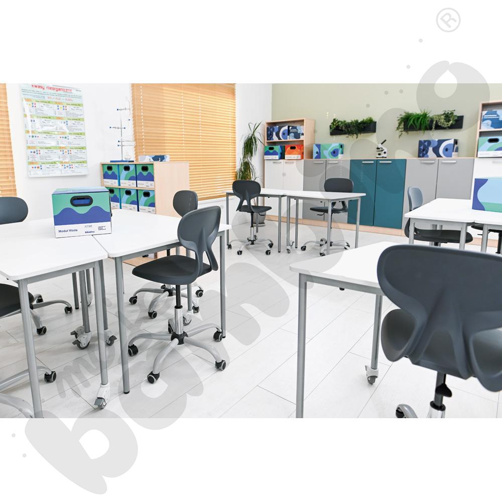 Krzesło Colores obrotowe na kółkach z regulacją wysokości - szare